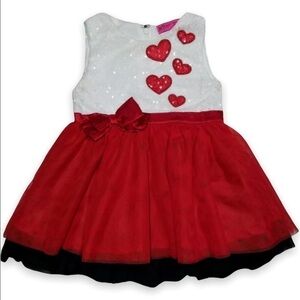 BETSEY JOHNSON Sequin Tulle Heart Dress Girls 12-18 months
